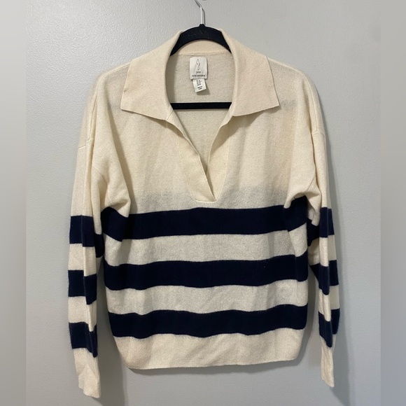 Joie 100% Cashmere Women’s Striped Sweater Size M - Picture 1 of 5